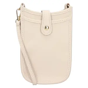 Dámská kožená kabelka na mobil a doklady Italia Simma - krémová