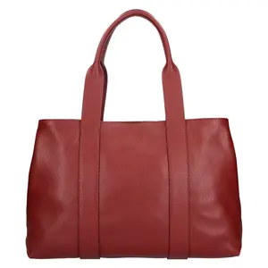 Dámska kožená kabelka Italia Marlen - tmavo červená