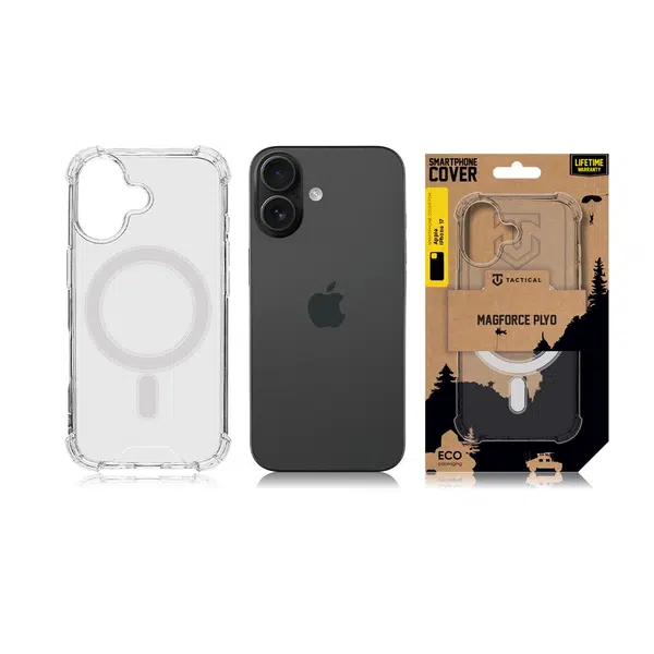 Zadní silikonový kryt Tactical MagForce Plyo pro Apple iPhone 17, transparentní