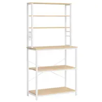 MID.YOU REGÁL, bílá, barvy dubu, železo, 80/167/40 cm