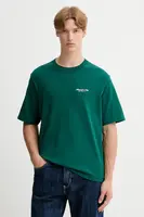 Bavlněné tričko Abercrombie & Fitch pánské, zelená barva, s potiskem, KI123-5091-300