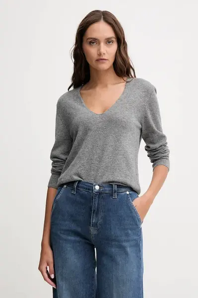 Vlněný svetr United Colors of Benetton dámský, šedá barva, 1002D401Y