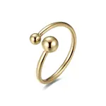 S'Agapõ Minimalistický pozlacený otevřený prsten z oceli Click SCK145