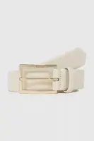 Kožený pásek Karl Lagerfeld dámský, béžová barva, A4W33132