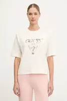Bavlněné tričko Guess AURLIE dámské, béžová barva, V4YI06 I3Z14