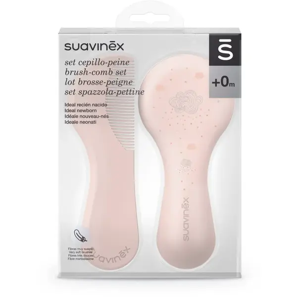 Suavinex Dreams Brush-comb Set sada pro děti od narození Pink 2 ks