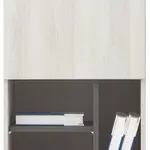 Regál mateo - dub/bílá/šedá