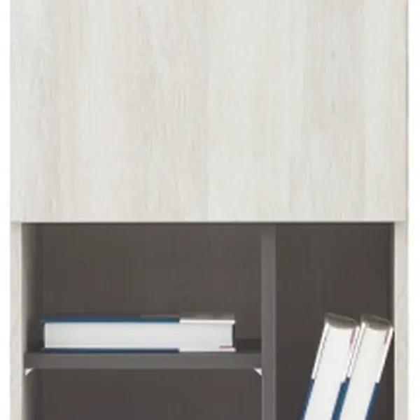 Regál mateo - dub/bílá/šedá