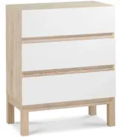 Zásuvková komoda artos - dub sofia/bílá