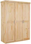 Třídveřová šatní skříň z masivu guliver - borovice