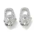 Brass Micro Pave Clear Cubic Zirconia Lobster Claw Clasps