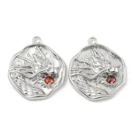 Brass Micro Pave Cubic Zirconia Pendants