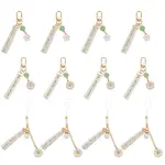12Pcs 3 Style Alloy Enamel Mobile Straps Pearl Flower Lanyard Wrist