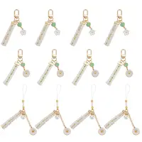 12Pcs 3 Style Alloy Enamel Mobile Straps Pearl Flower Lanyard Wrist