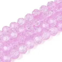 Transparent Crackle Glass Beads Strands