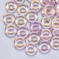 Transparent Spray Painted Glass Beads