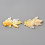 Left and Right Natural Yellow Shell Beads