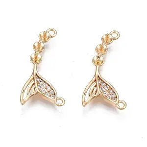 Brass Micro Pave Cubic Zirconia Peg Bails Pendants