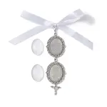 Tibetan Style Alloy & Glass Oval Photo Bouquet Hanging Ornaments