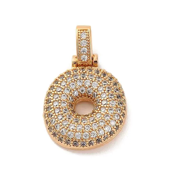 Brass Micro Pave Cubic Zirconia Pendants