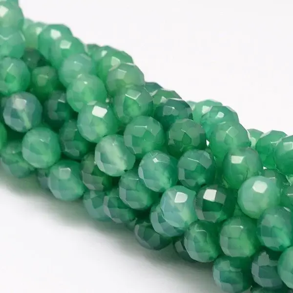 Natural Green Onyx Agate Beads Strands