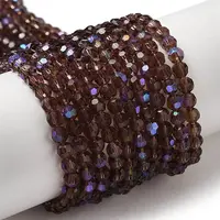 Electroplate Transparent Glass Beads Strands