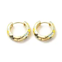 Flower Enamel Hoop Earrings