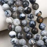 Natural Fire Crackle Agate Bead Strands