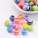 Round Resin Stripe Beads