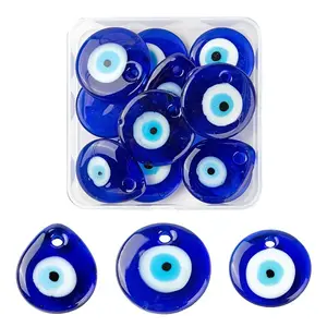 12Pcs 3 Style Handmade Lampwork Evil Eye Pendants