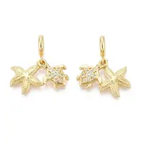 Brass Micro Pave Cubic Zirconia Pendants