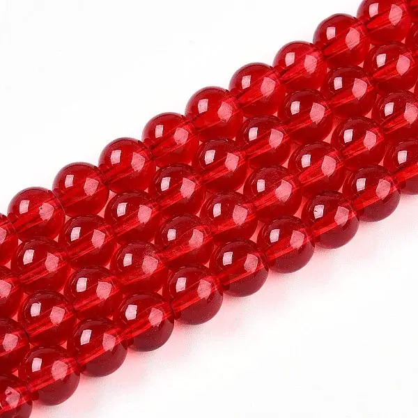 Baking Paint Transparent Glass Beads Strands