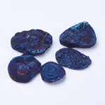 Electroplate Natural Druzy Agate Beads