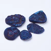 Electroplate Natural Druzy Agate Beads