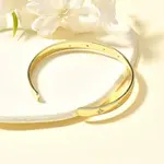 Brass Micro Pave Clear Cubic Zirconia Cuff Bangles