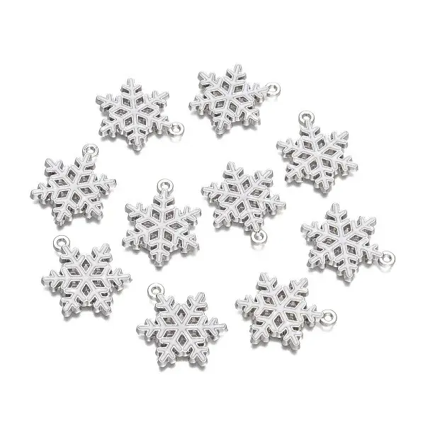 Snowflake Alloy Enamel Pendants