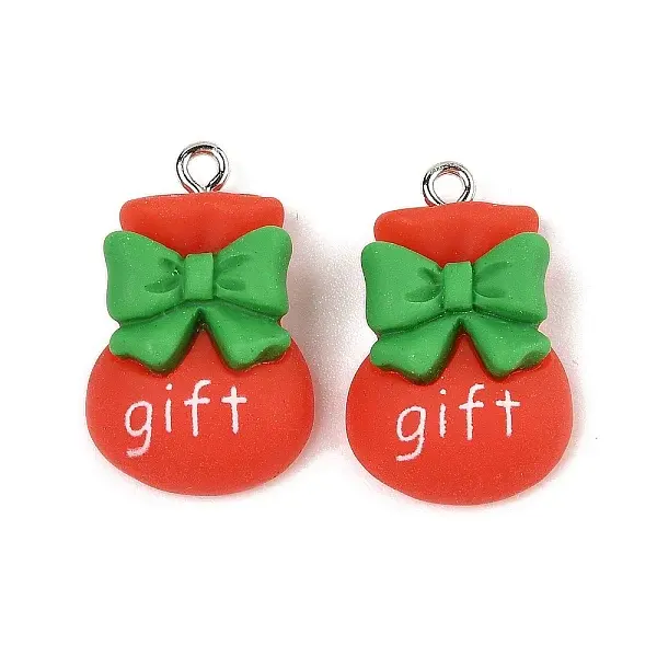 Christmas Theme Opaque Resin Pendants
