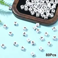 Acrylic Horizontal Hole Letter Beads