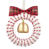 Christmas Wreath Wood & Cotton Threads Pendant Decorations
