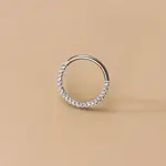 G23 Stainless Steel Micro Pave Clear Cubic Zirconia Cartilage Earrings