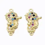 Brass Micro Pave Cubic Zirconia Links Connectors