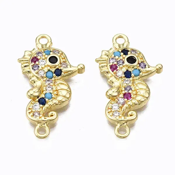 Brass Micro Pave Cubic Zirconia Links Connectors