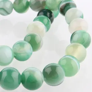 Natural Striped Agate/Banded Agate Round Bead Strands