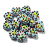 Hand Painted Acrylic with Enamel Beads