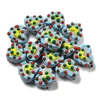 Hand Painted Acrylic with Enamel Beads