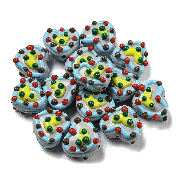 Hand Painted Acrylic with Enamel Beads