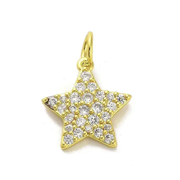 Brass Micro Pave Clear Cubic Zirconia Pendants