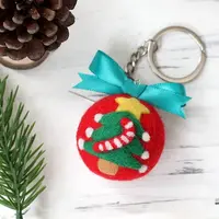 Christmas Theme Needle Felting Keychain Kit with Instructions