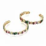 Brass Micro Pave Cubic Zirconia Cuff Bangles