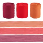 3 Rolls 3 Colors Wrinkle Polyester Ribbon